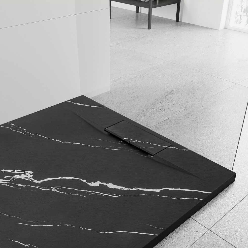 rea Dušo irklavimo baseinas Bazalt CARRARA Juodas 90x90