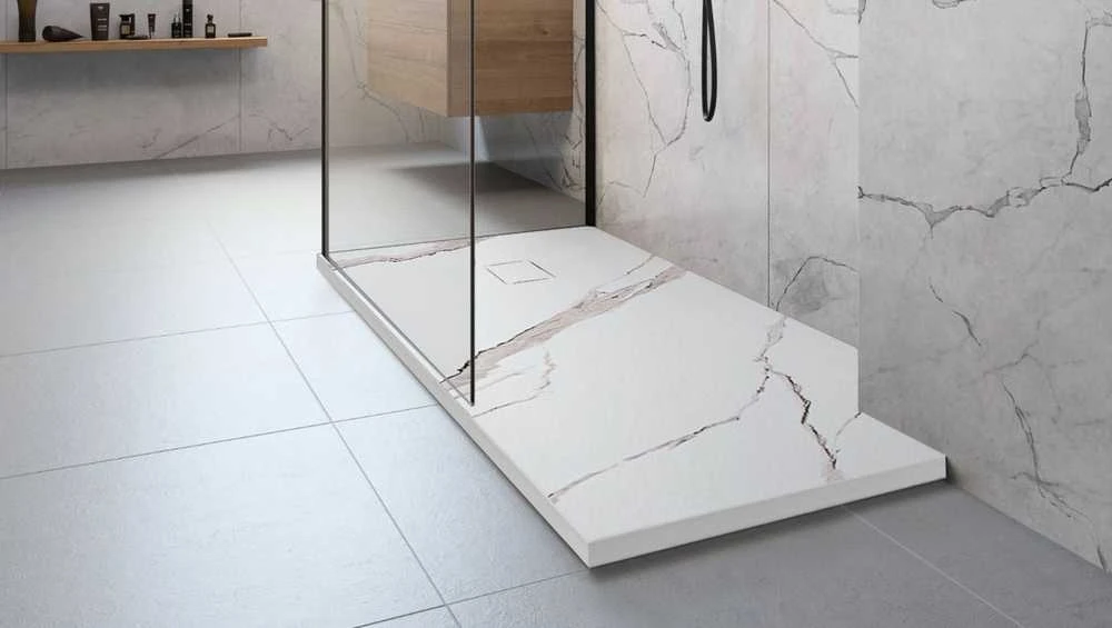 rea Dušo irklavimo baseinas Bazalt CARRARA Baltas 90x90