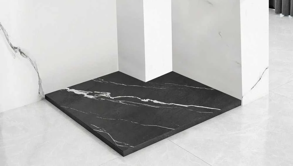 rea Dušo irklavimo baseinas Bazalt CARRARA Juodas 90x90