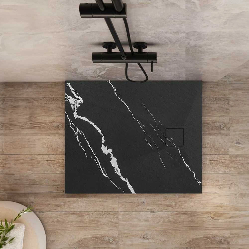 rea Dušo irklavimo baseinas Magnum CARRARA Juodas 90x90