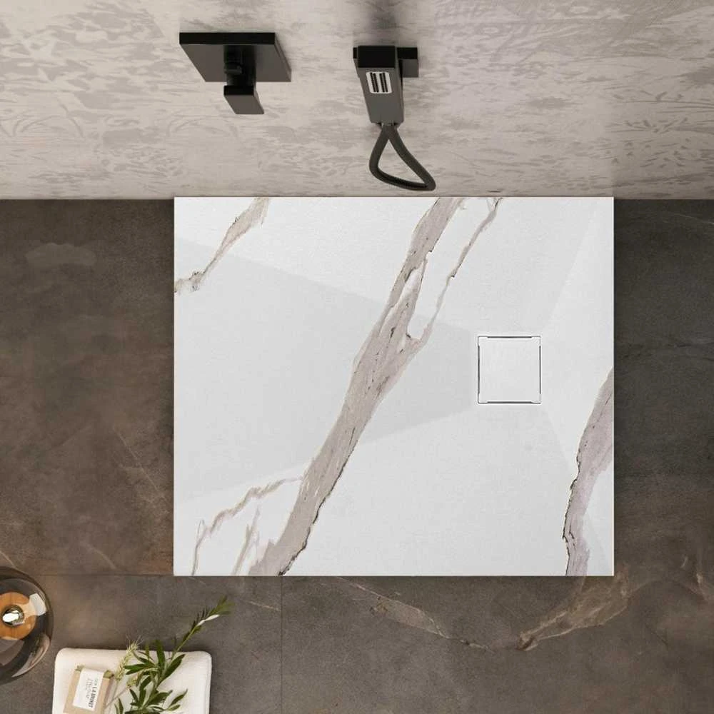 rea Dušo irklavimo baseinas Magnum CARRARA Baltas 90x90