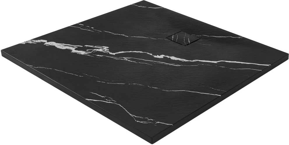 rea Dušo irklavimo baseinas Magnum CARRARA Juodas 90x90