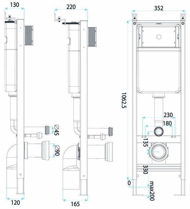 rea Įleistinis WC rėmas Slim 024N