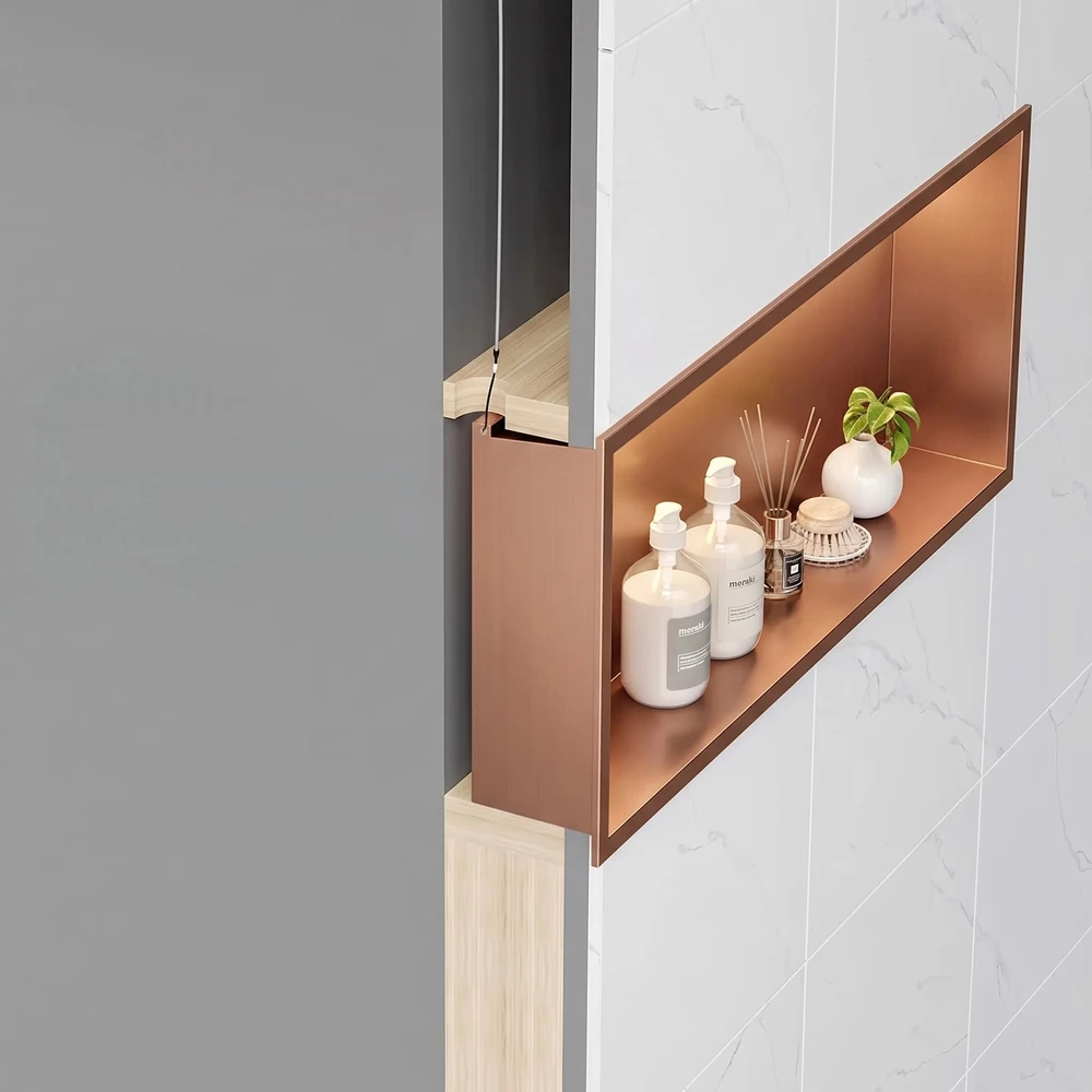 rea Įmontuojama Vonios Lentyna Led 30x45 Copper