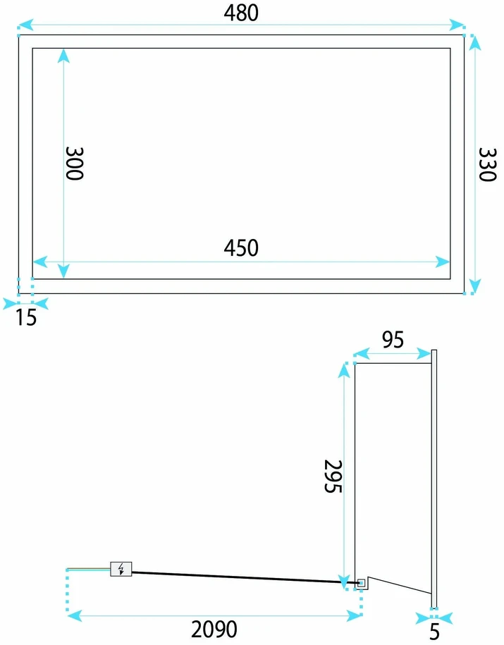 rea Įmontuojama Vonios Lentyna Led 30x45 Titan