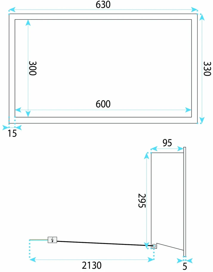 rea Įmontuojama Vonios Lentyna Led 30x60 Copper