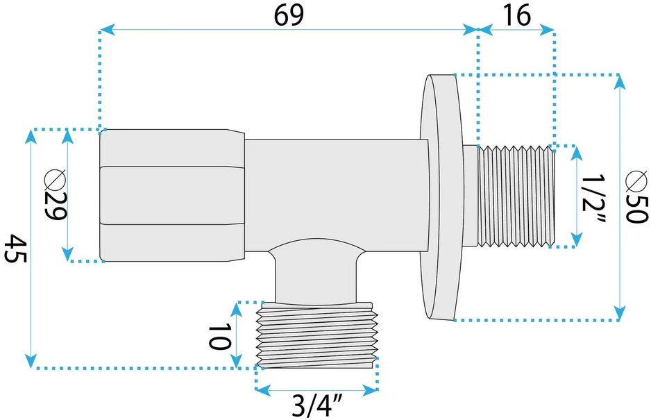 rea Kampinis Vožtuvas 02 1/2" X 3/4" Titan