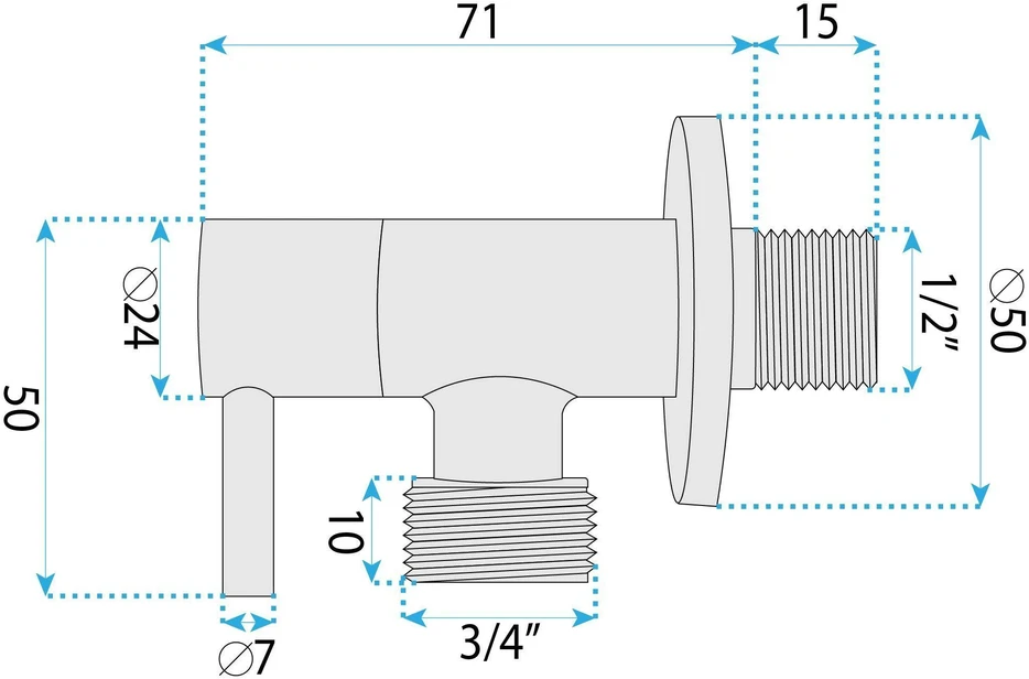 rea Kampinis Vožtuvas 1/2" X 3/4" Titan