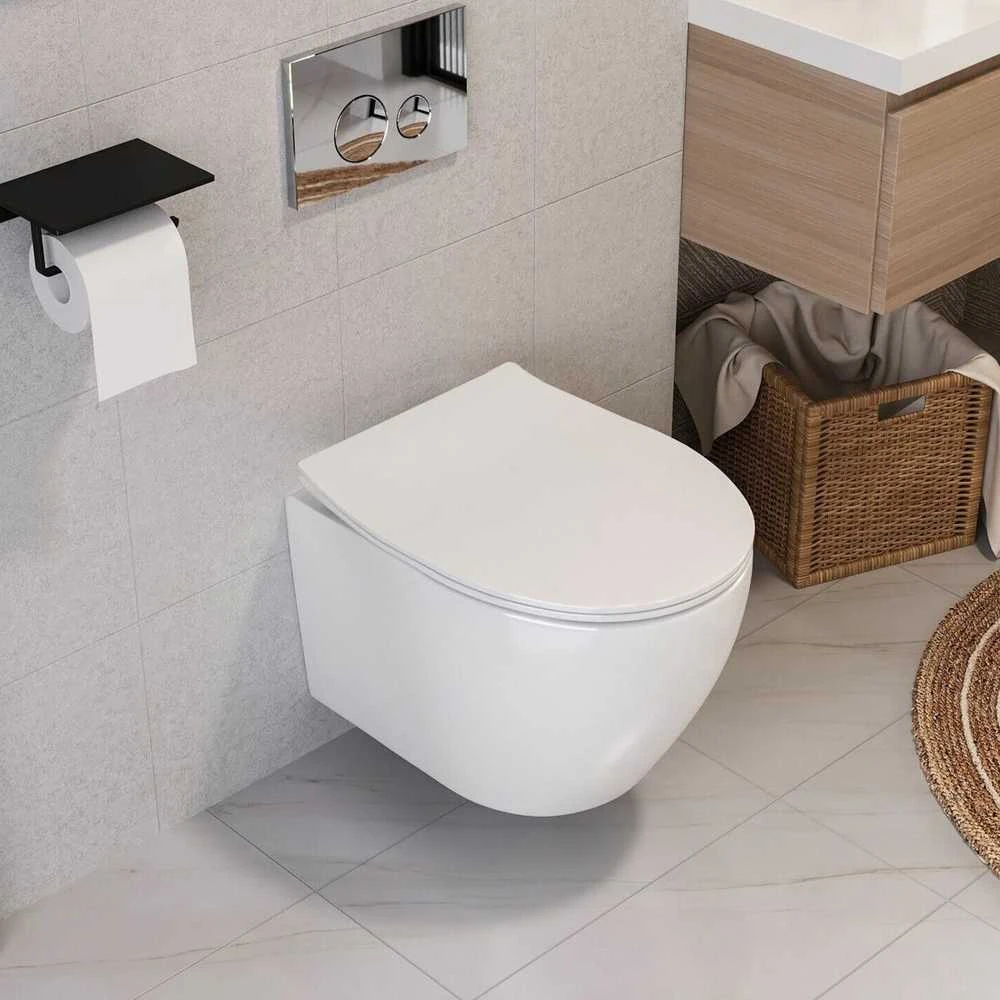 rea Klozetas WC Carlo Flat Mini Rimless + Bide Carlio Mini