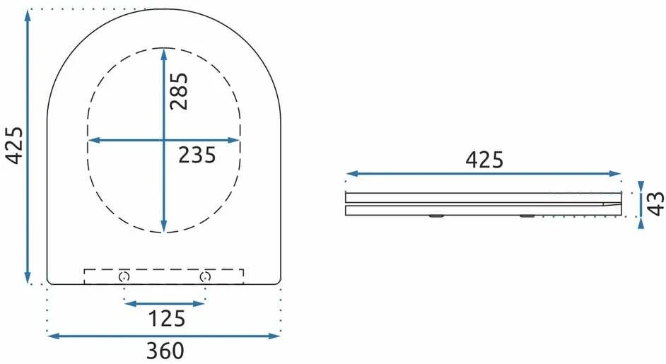 rea KLOZETO SĖDYNĖ UF DUROPLAST FLAT Baltas