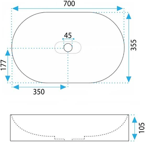 rea Konglomerato praustuvas IRIS 71 CM Pilkas Matinis