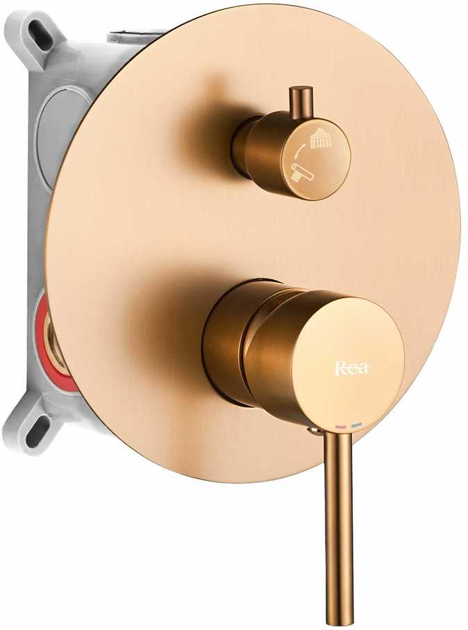 Rea Lungo Copper juodas paslėptas dušo rinkinys + DĖŽUTĖ