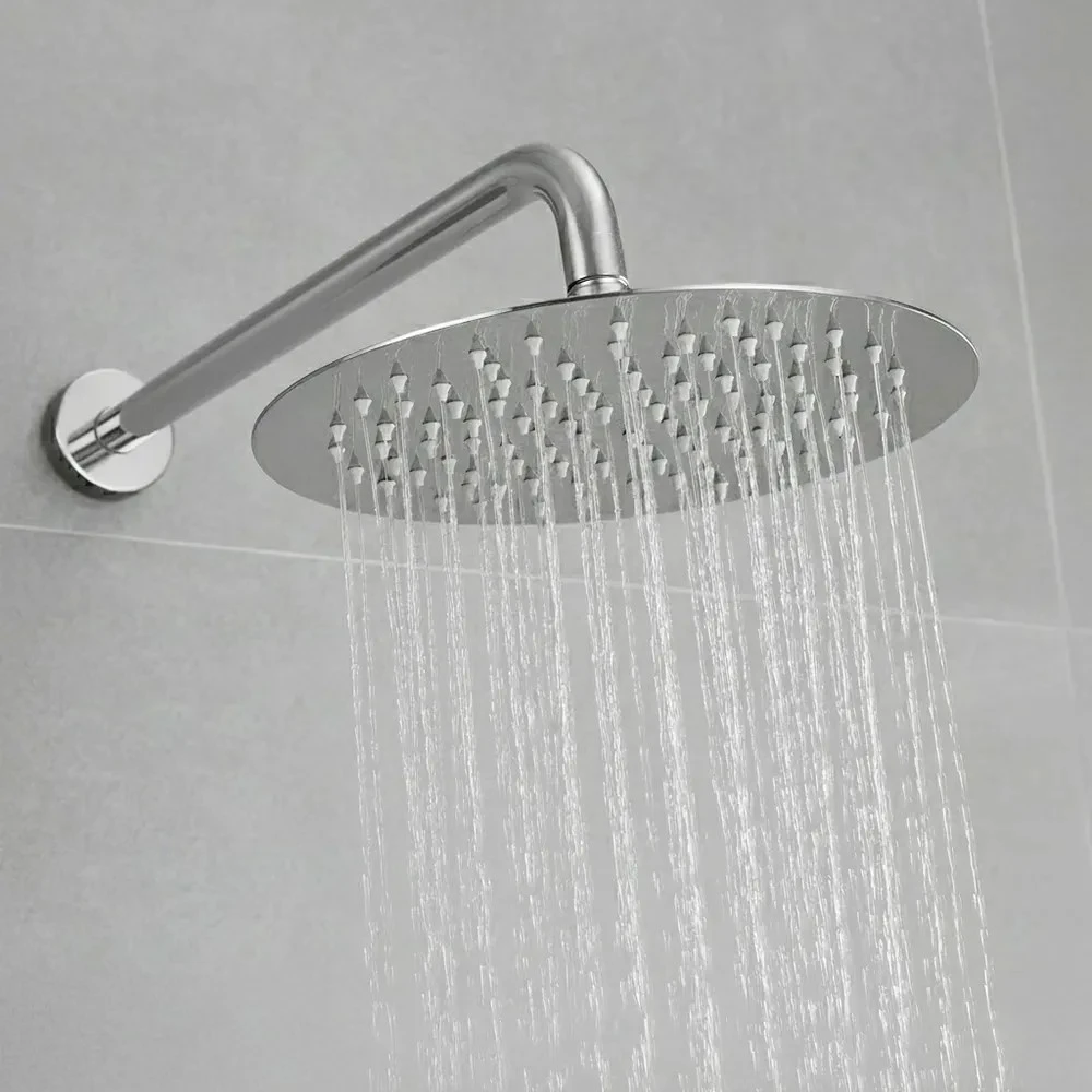 Rea Lungo Diamond Chrome juodas paslėptas dušo rinkinys + DĖŽUTĖ