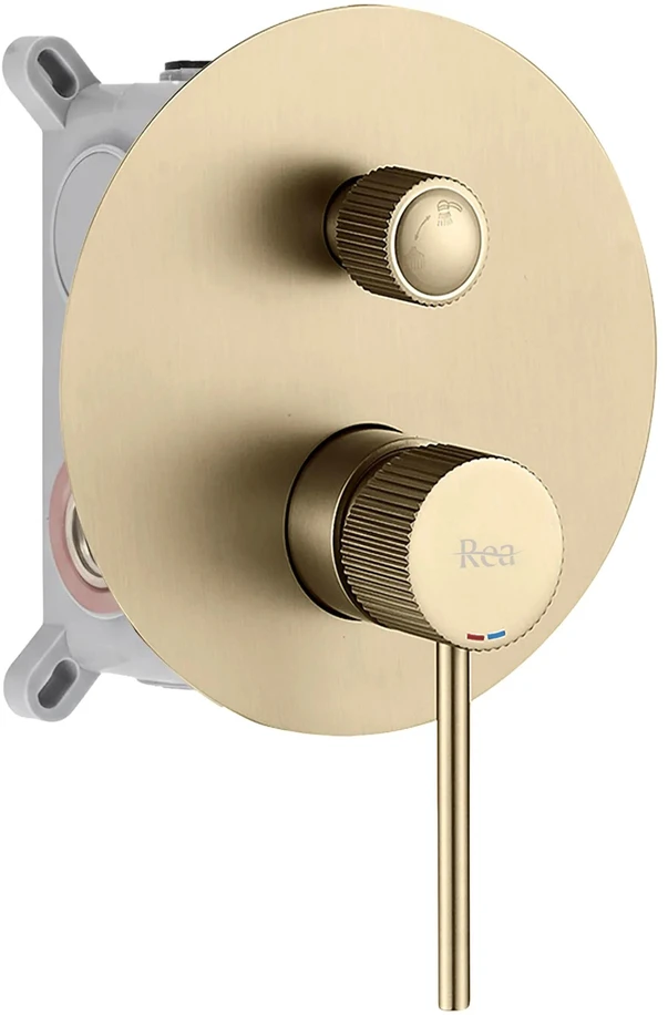 Rea Lungo Stripe Gold juodas paslėptas dušo rinkinys + DĖŽUTĖ