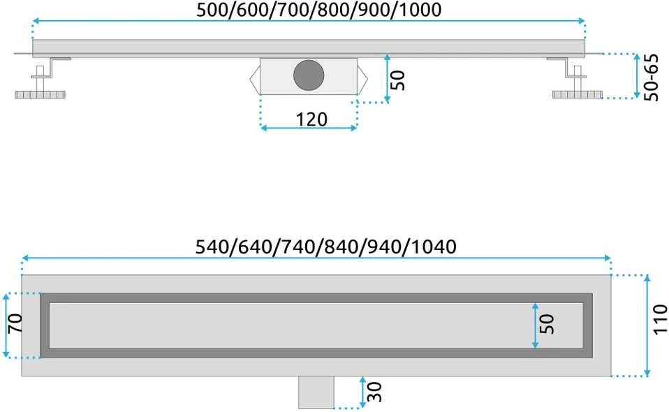 REA Neox Juodas 100 Linear Drain