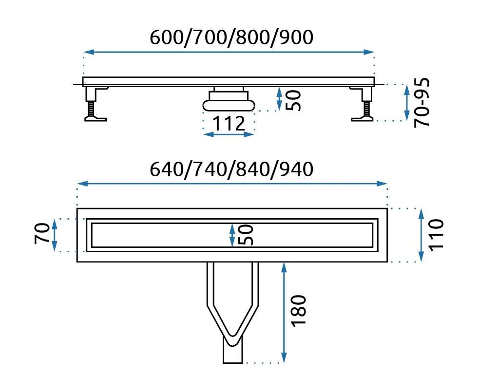 REA Neox Superflow Linear Drain, ŠLIUOTAS PLIENAS 80