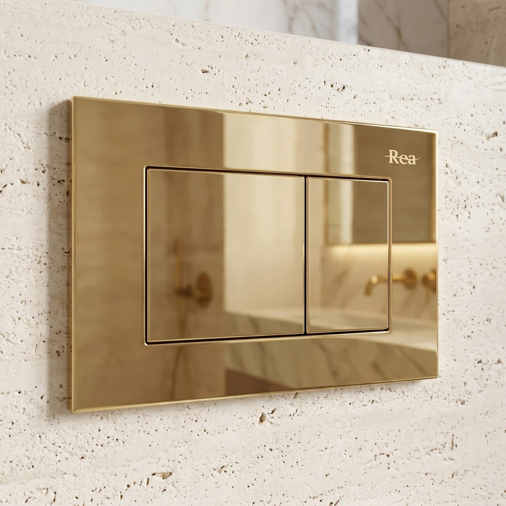 rea Potinkinis WC Rėmo Komplektas Slim 024N su J Gold Mygtuku