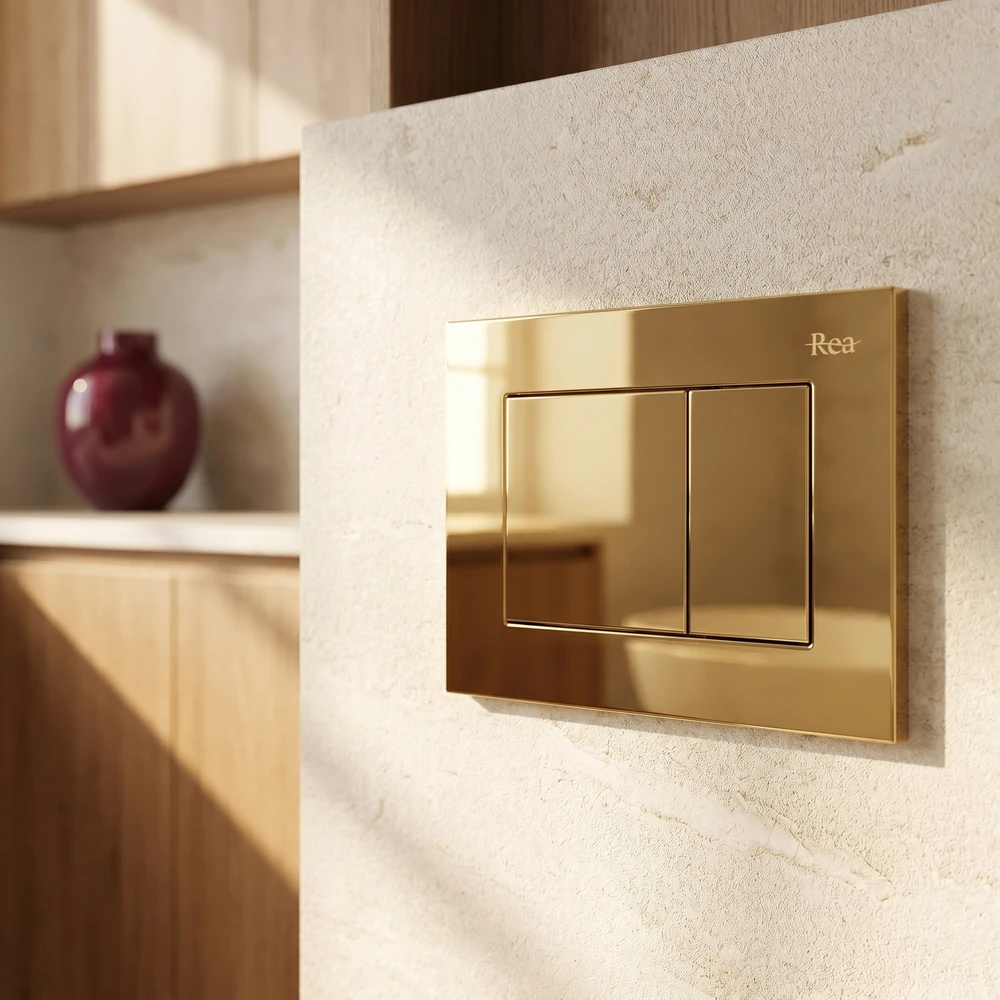 rea Potinkinis WC Rėmo Komplektas Slim 024N su J Gold Mygtuku