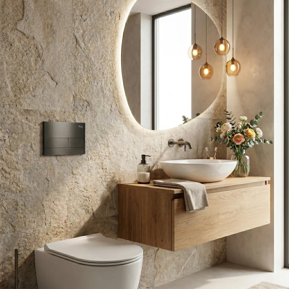 rea Potinkinis WC Rėmo Komplektas Slim 024N su T Titan Mygtuku