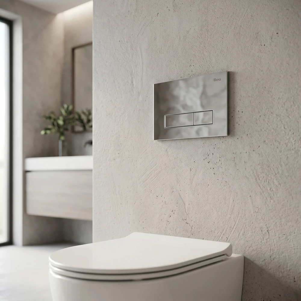 rea Potinkinis WC Rėmo Komplektas Slim 024N su HD Chrome Mygtuku