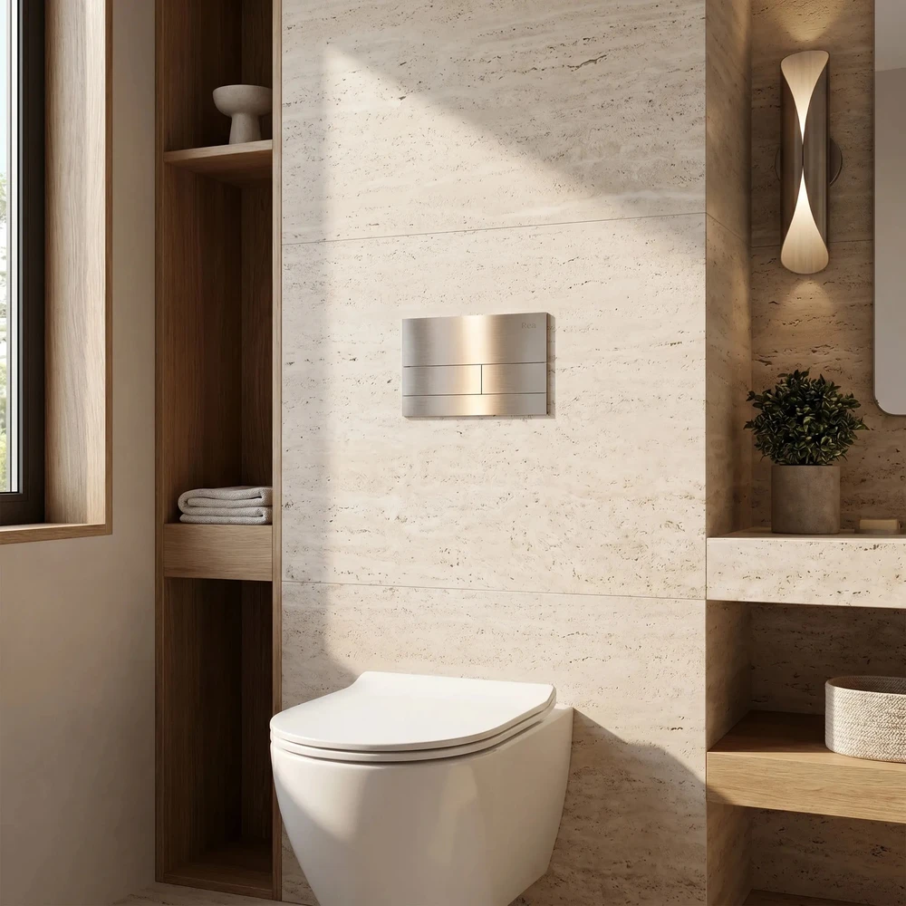 rea Potinkinis WC Rėmo Komplektas Slim 024N su T Steel Mygtuku
