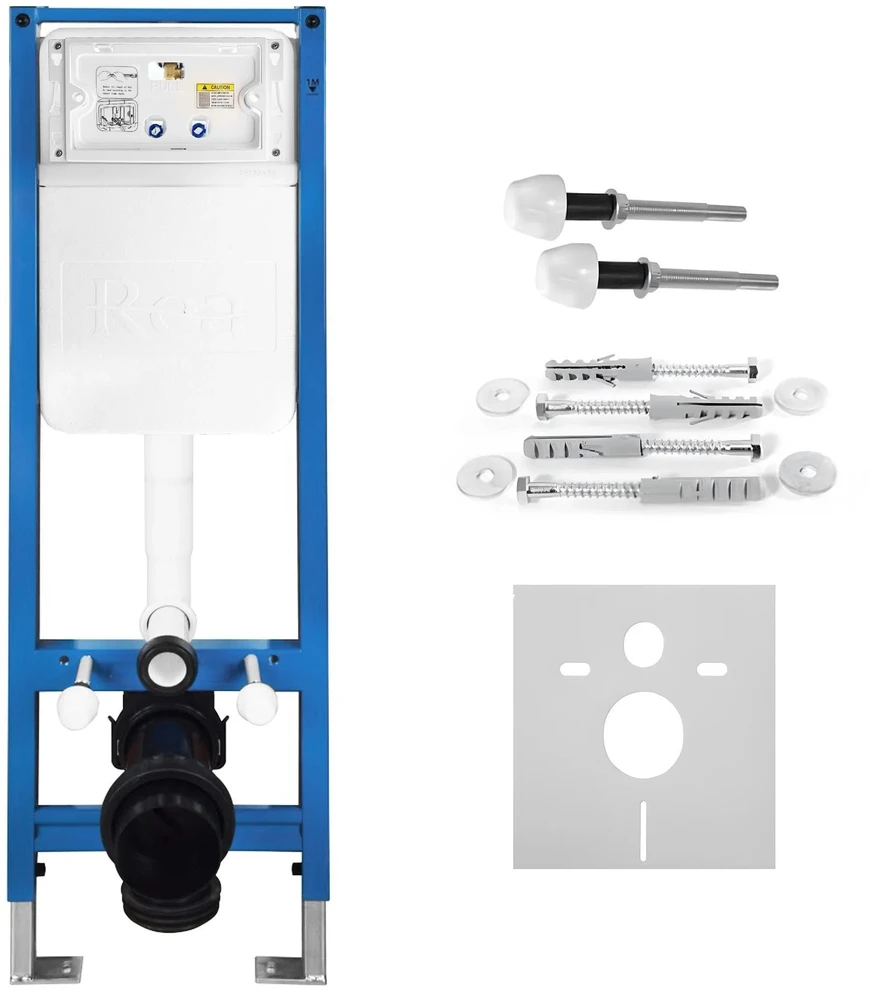 rea Potinkinis WC Rėmo Komplektas Slim 024N su J Satin Mygtuku