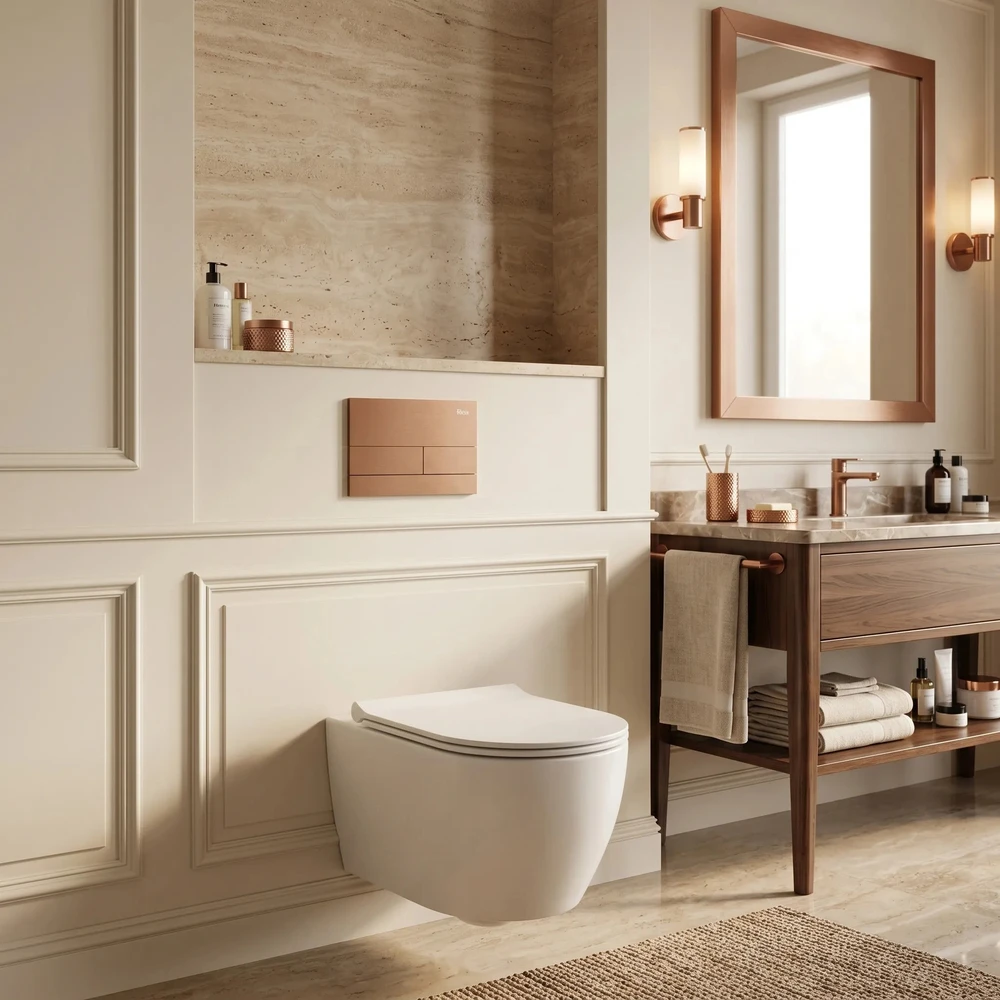 rea Potinkinis WC Rėmo Komplektas Slim 024N su T Copper Mygtuku