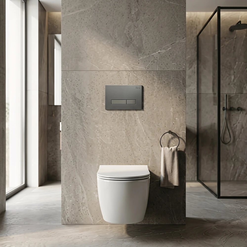 rea Potinkinis WC Rėmo Komplektas Slim 024N su HD Titan Mygtuku