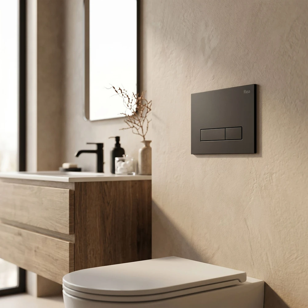 rea Potinkinis WC Rėmo Komplektas Slim 024N su HD Juodas Mygtuku
