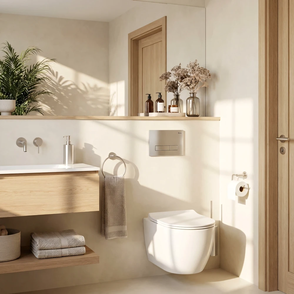 rea Potinkinis WC Rėmo Komplektas Slim 024N su HD Satin Mygtuku