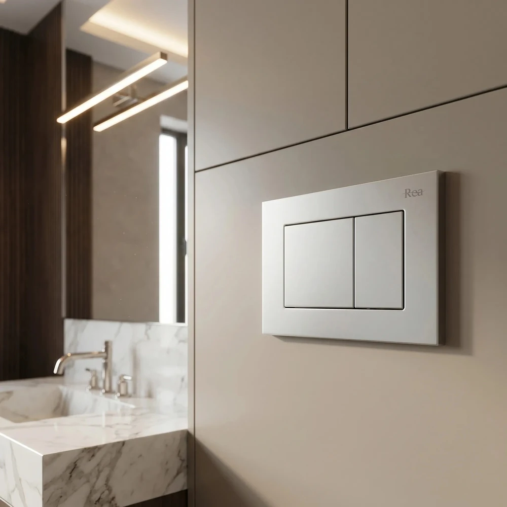 rea Potinkinis WC Rėmo Komplektas Slim 024N su J Satin Mygtuku