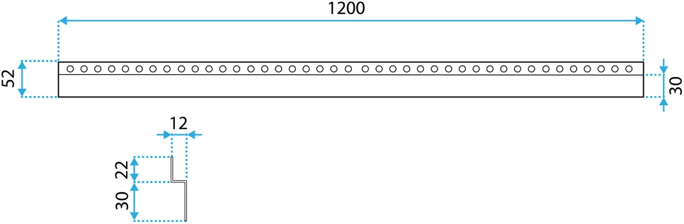 rea Priekinis dušo turėklas 120cm Gold