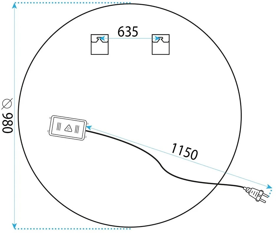 rea Veidrodis LED 100cm BAS