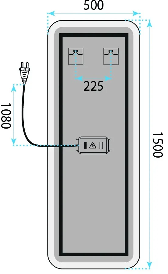rea Veidrodis LED 150x50cm MOL-SQ