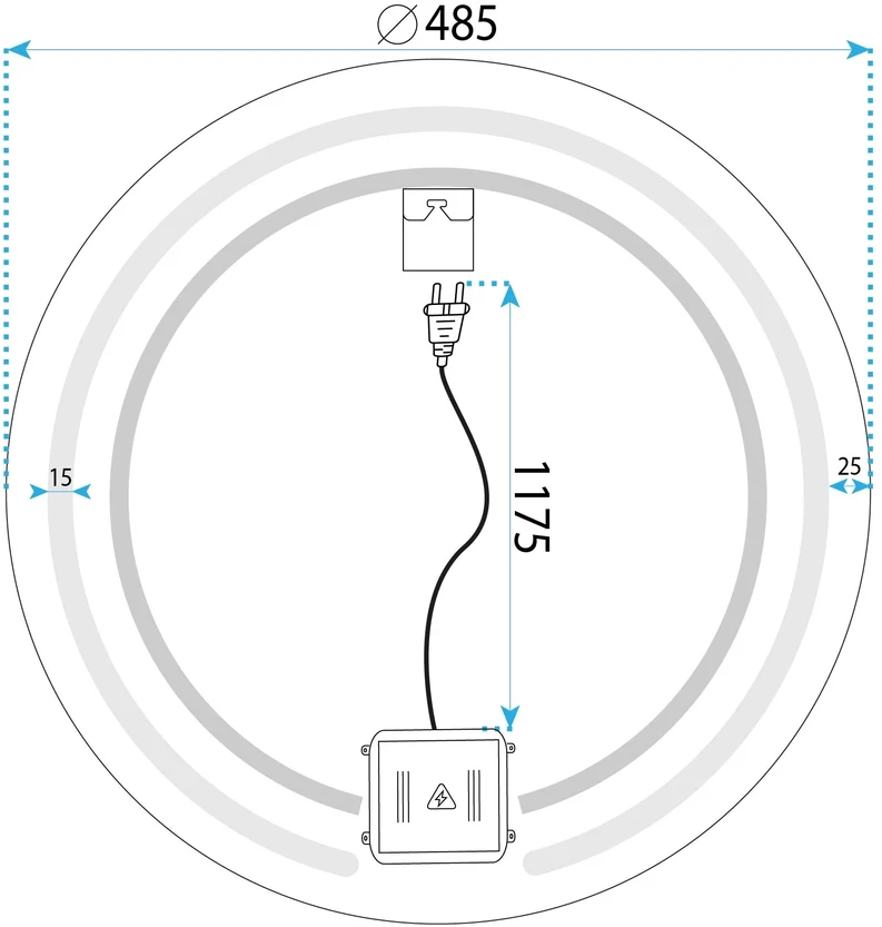 rea Veidrodis LED 50cm Modern
