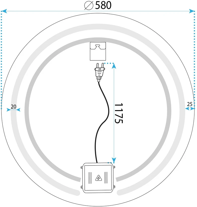 rea Veidrodis LED 60cm Modern