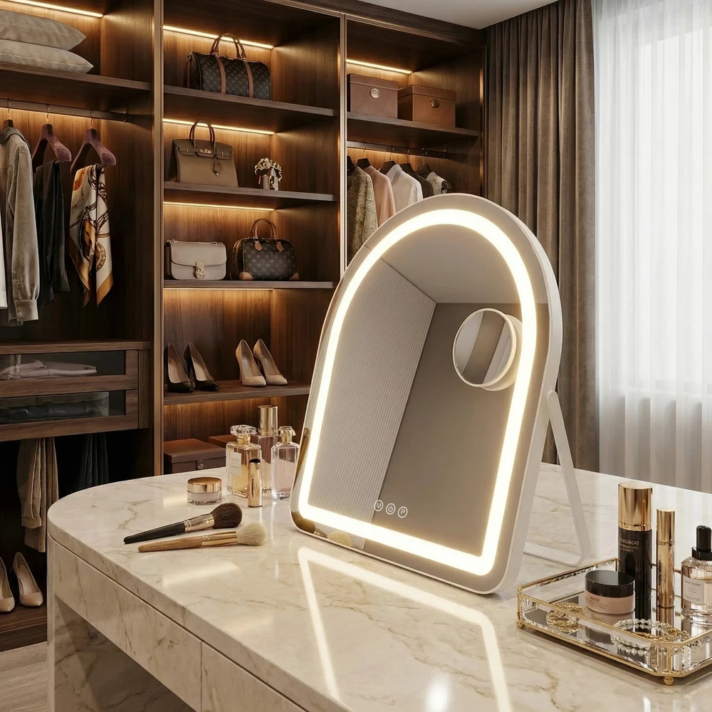 rea Veidrodis LED GLAM Baltas 40x45cm