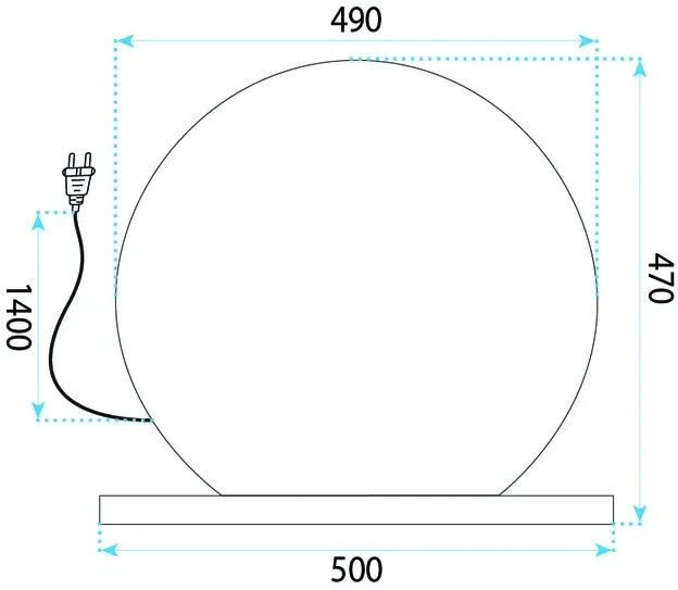 rea Veidrodis LED HOLLYWOOD Baltas 50 cm