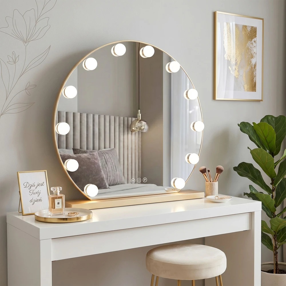 rea Veidrodis LED HOLLYWOOD L. Gold 50 cm