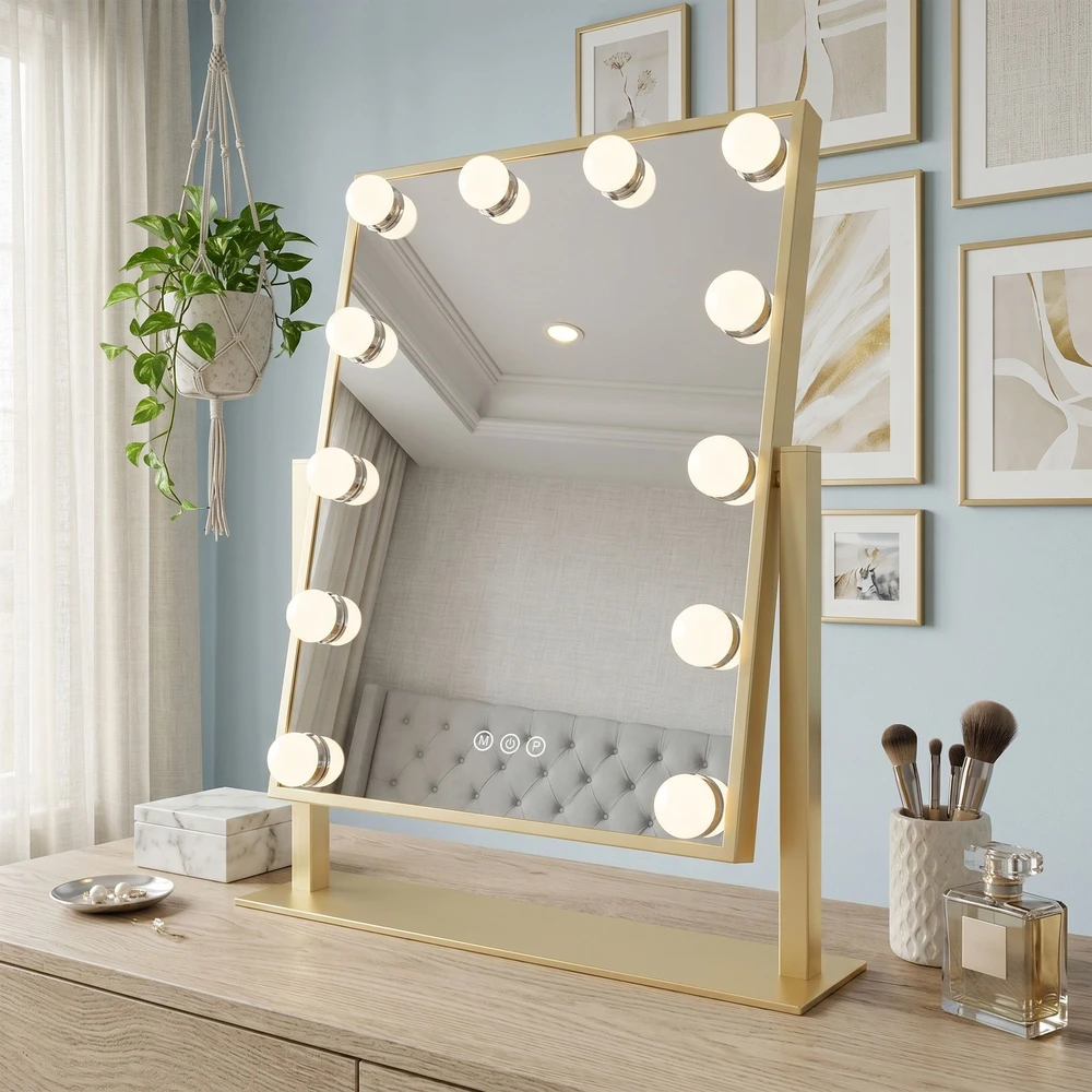 rea Veidrodis LED HOLLYWOOD L.Gold 30x40