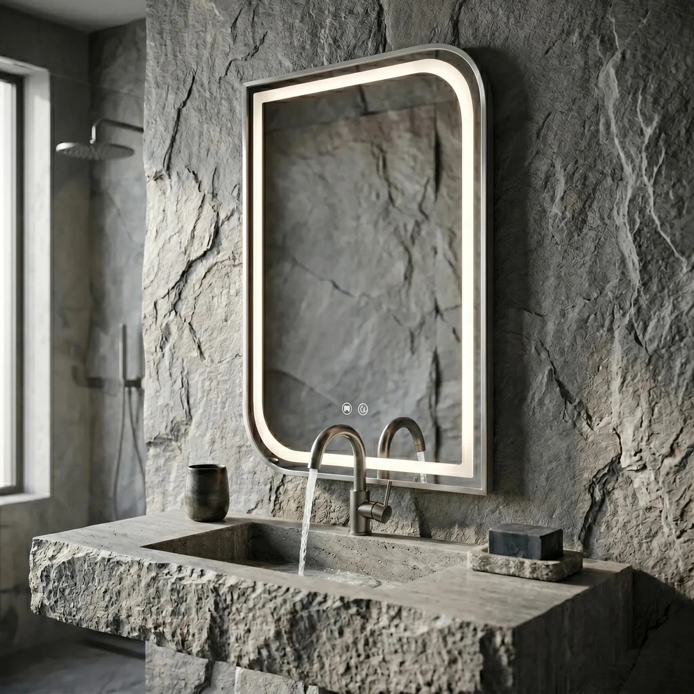rea Veidrodis LED ZONE 70x50 BRUSH NICKEL