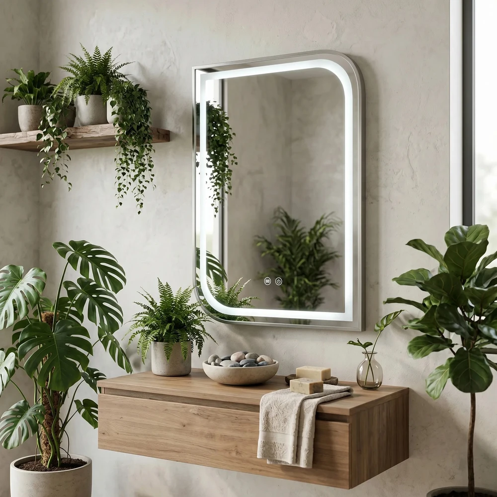 rea Veidrodis LED ZONE 70x50 BRUSH NICKEL