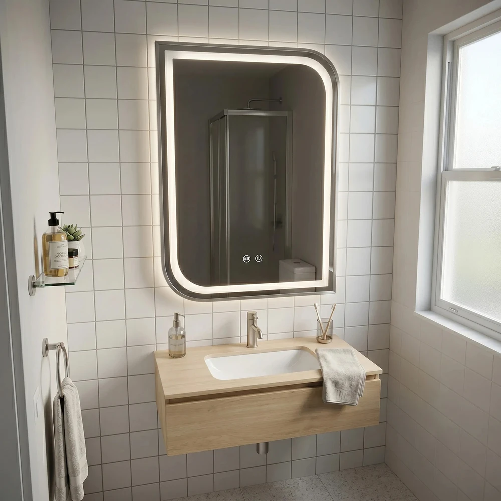 rea Veidrodis LED ZONE 70x50 BRUSH NICKEL