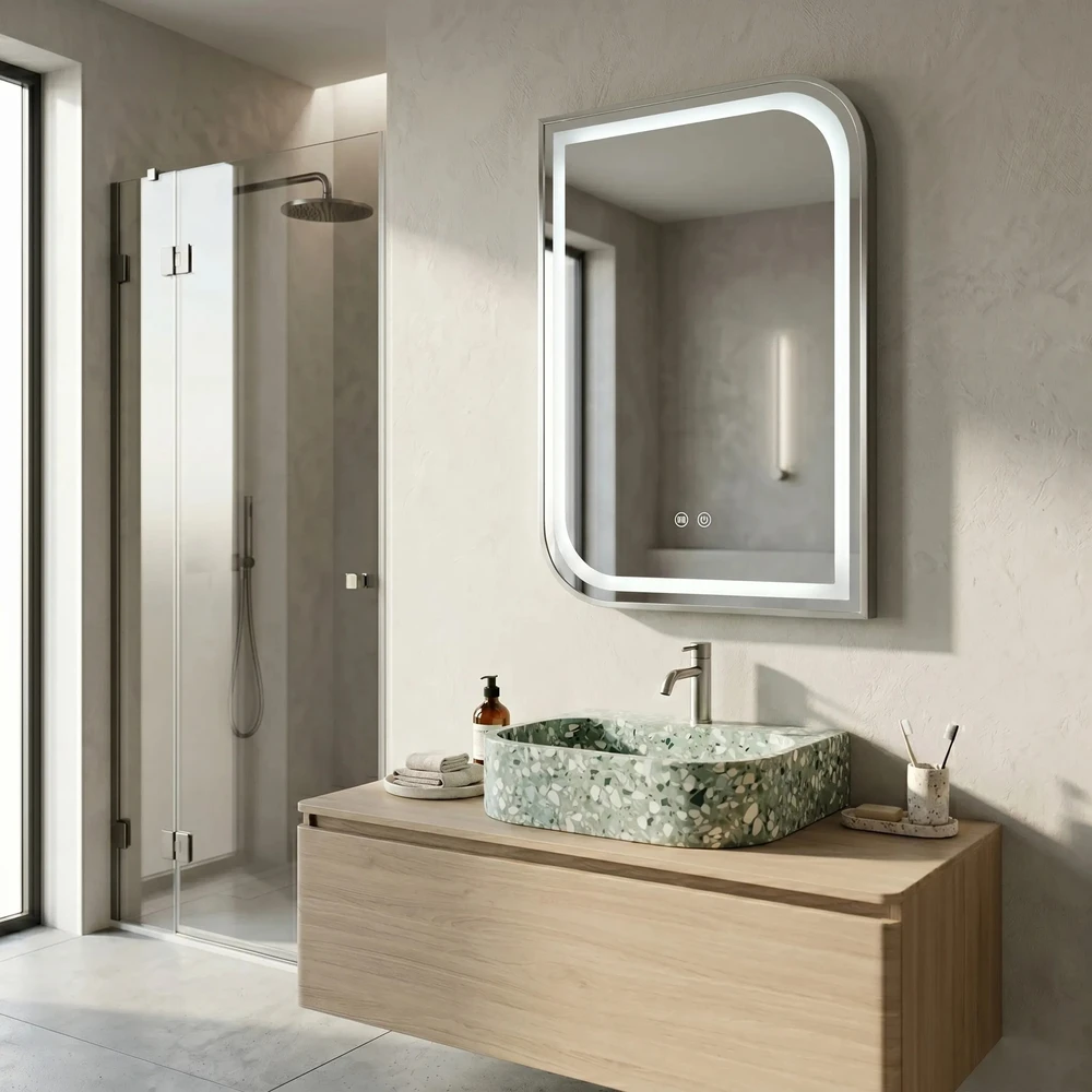 rea Veidrodis LED ZONE 70x50 BRUSH NICKEL