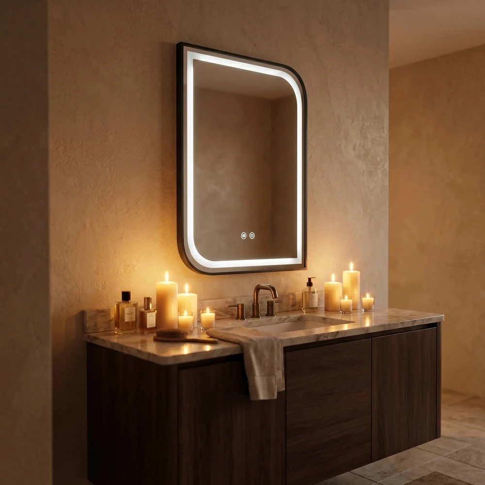 rea Veidrodis LED ZONE 70X50 Juodas