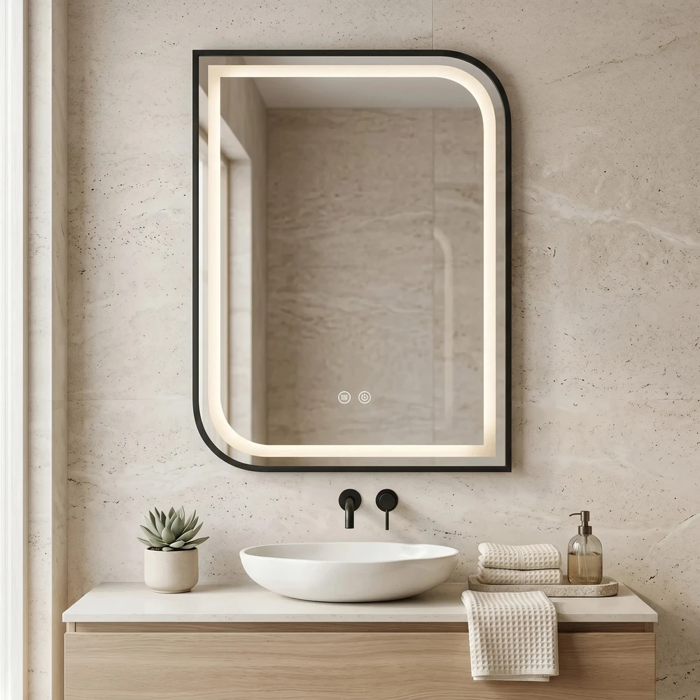 rea Veidrodis LED ZONE 70X50 Juodas