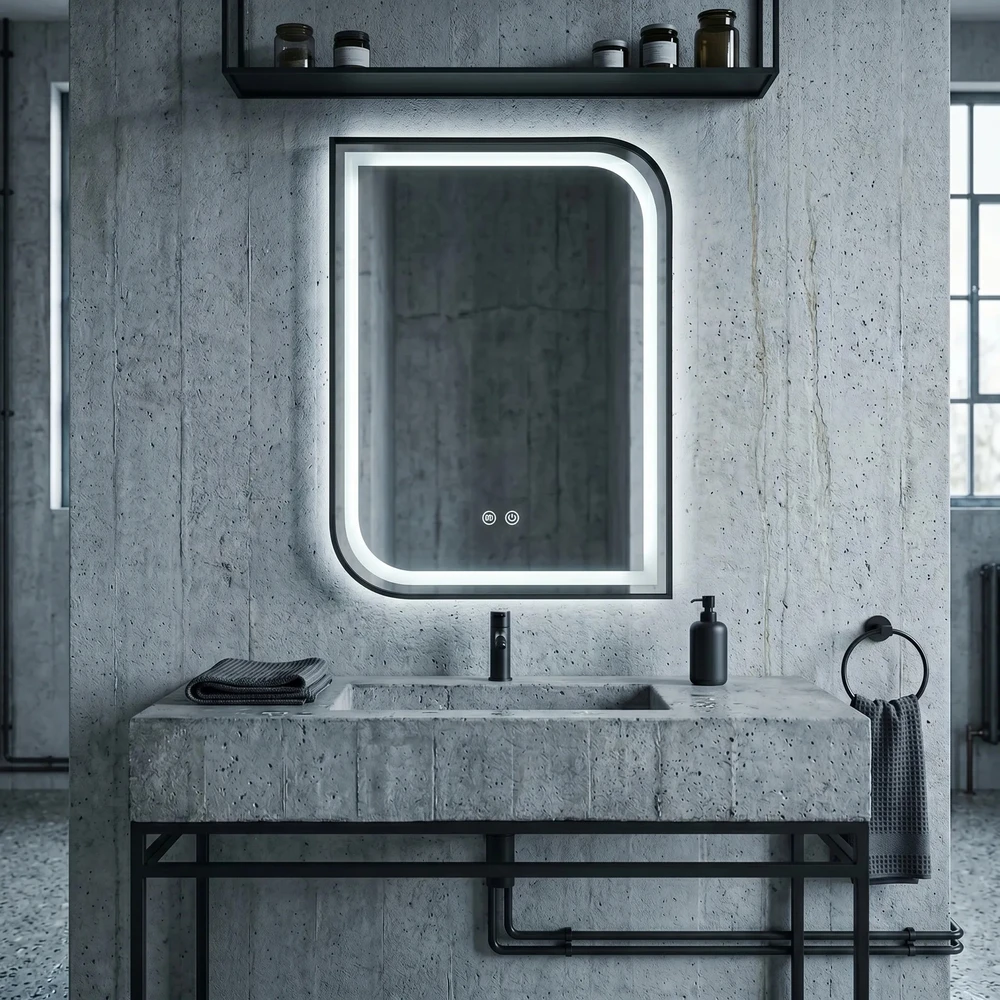 rea Veidrodis LED ZONE 70X50 Juodas