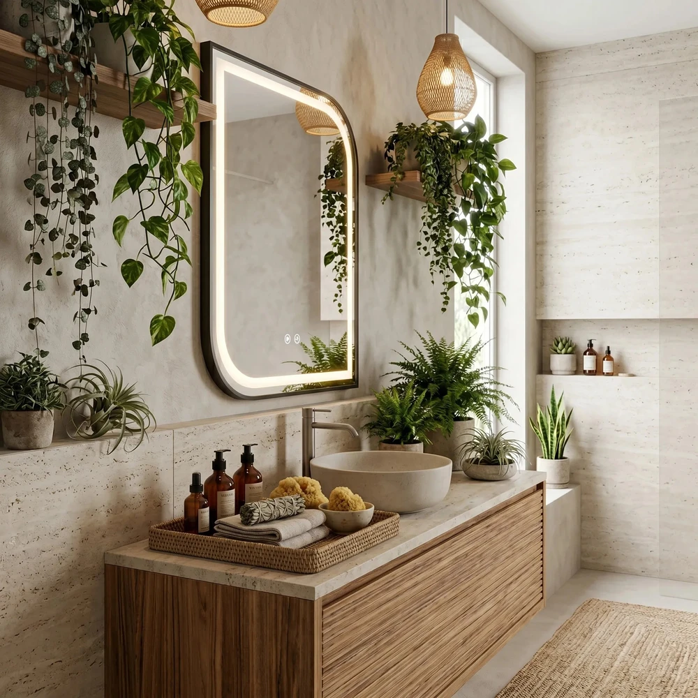 rea Veidrodis LED ZONE 70X50 Juodas