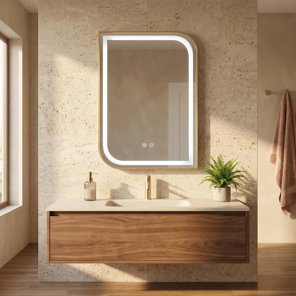 rea Veidrodis LED ZONE 80X60 GOLD BRUSH