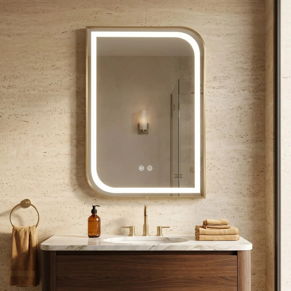 rea Veidrodis LED ZONE 80X60 GOLD BRUSH
